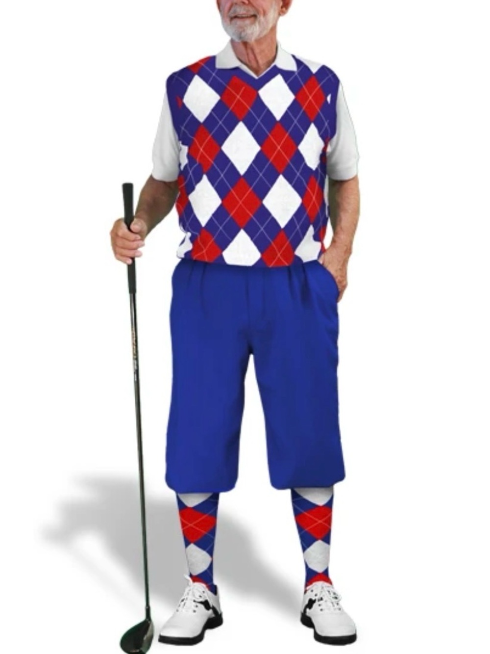 NWT Golf Knickers outfit. Argyle Sweater Vest L & socks, knickers SZ 38 and hat